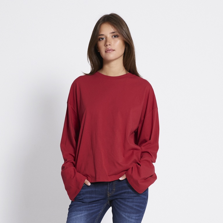 Oversized longsleeve-tee "Bree" Red